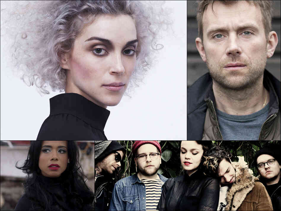 Clockwise from upper left: St. Vincent, Damon Albarn, Perfect Pussy and Kelis. Clockwise from upper left: St. Vincent, Damon Albarn, Perfect Pussy and Kelis.