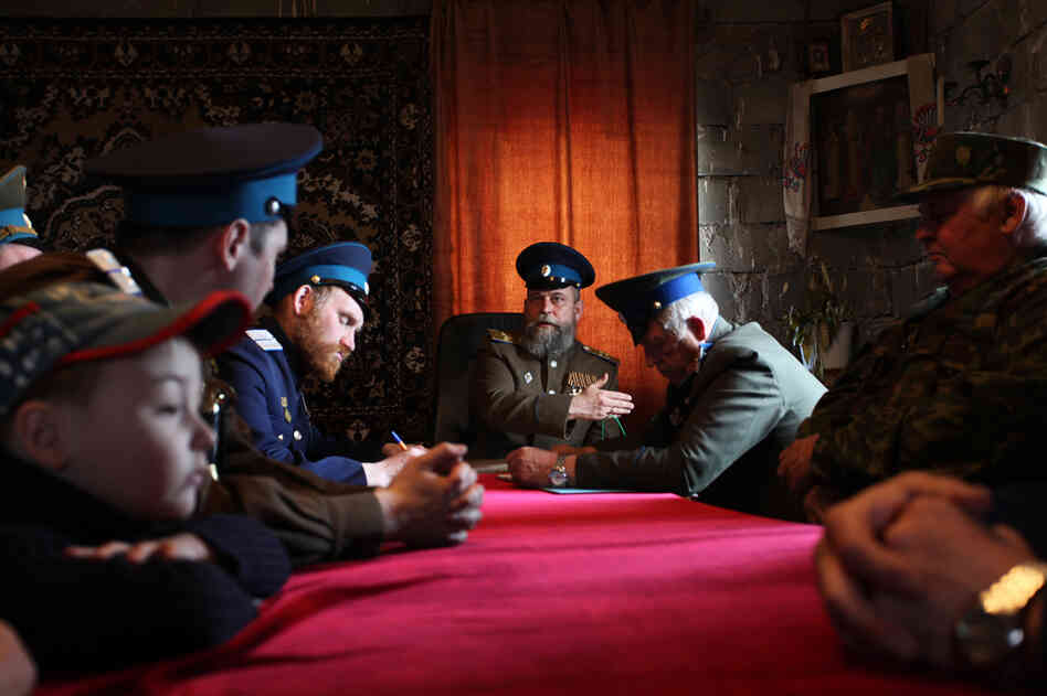 A meeting of Cossacks in Nizhny Tagil, a town in the Ural Mountains. A meeting of Cossacks in Nizhny Tagil, a town in the Ural Mountains.