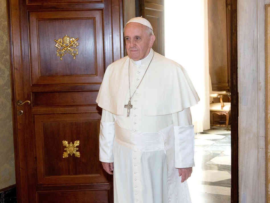 Pope Francis arrives to meet Haiti's President Michel Joseph Martelly at the Vatican on Monday. Pope Francis arrives to meet Haiti's President Michel Joseph Martelly at the Vatican on Monday.