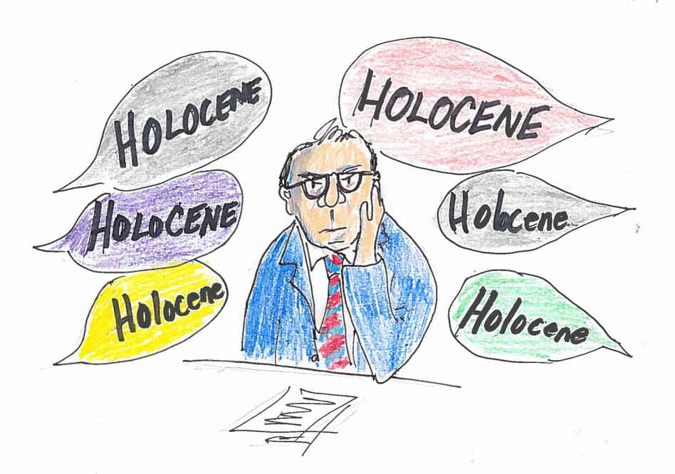 Crutzen listens to "Holocene" discussion at a science meeting. Crutzen listens to "Holocene" discussion at a science meeting.