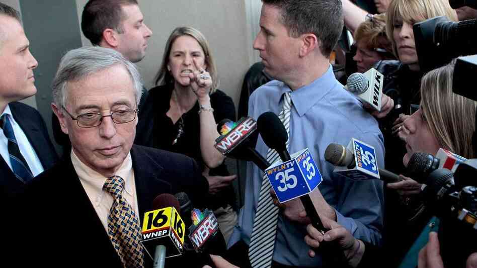 Sandy Fonzo confronts Judge Mark A. Chiavarella on the courthouse steps after he was convicted in the "Kids for Cash" scandal in 2011. Fonzo's son, who eventually committed suicide, was among thousands Chiavarella had sent to a juvenile detention facility from which he'd received a "finder's fee." Sandy Fonzo confronts Judge Mark A. Chiavarella on the courthouse steps after he was convicted in the "Kids for Cash" scandal in 2011. Fonzo's son, who eventually committed suicide, was among thousands Chiavarella had sent to a juvenile detention facility from which he'd received a "finder's fee."