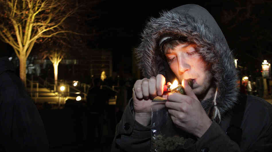 C. Nash smokes after possession of marijuana became legal in Washington state on Dec. 6, 2012. C. Nash smokes after possession of marijuana became legal in Washington state on Dec. 6, 2012.