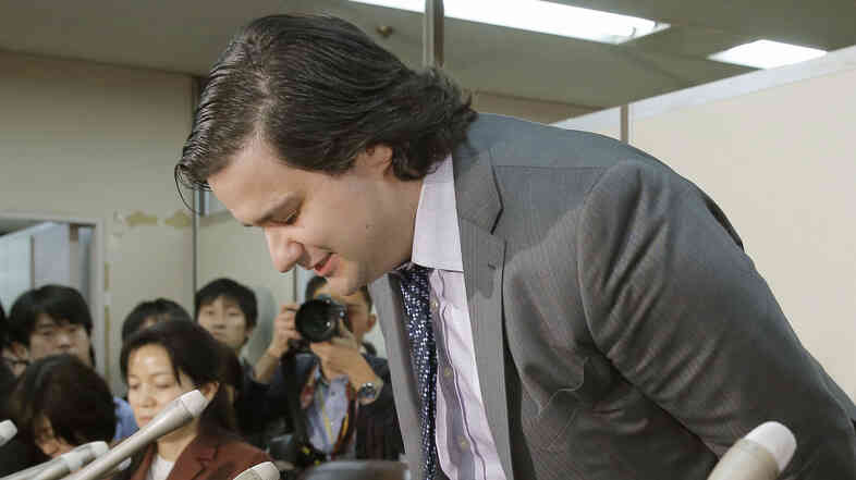 A bow and an apology: Mark Karpeles, CEO of Mt. Gox, was contrite at the start of a news conference in Tokyo on Friday in which it was announced that the firm has filed for bankruptcy.