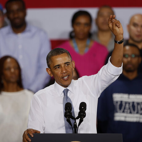 President Barack Obama promotes job training at General Electric's Waukesha, Wis., gas engine plant in January. President Barack Obama promotes job training at General Electric's Waukesha, Wis., gas engine plant in January.
