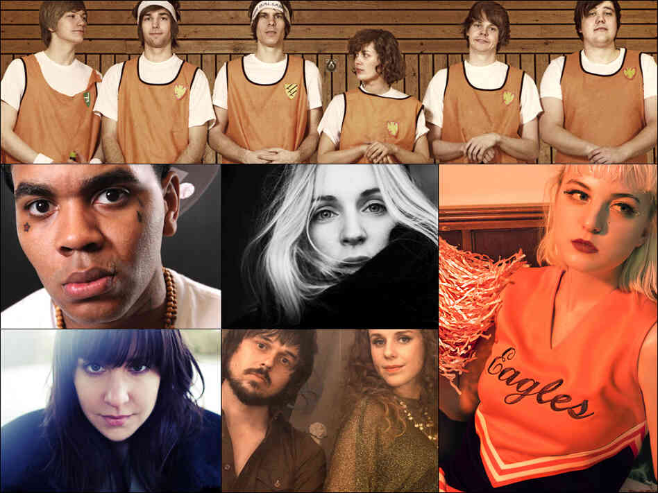 Top row: Team Me; Middle Row, left to right: Kevin Gates, Agnes Obel, Lowell; Bottom row: Laura Stevenson, Moon Honey Top row: Team Me; Middle Row, left to right: Kevin Gates, Agnes Obel, Lowell; Bottom row: Laura Stevenson, Moon Honey
