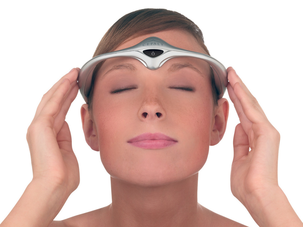 The sci-fi Cefaly headband puts an electrode firmly against the forehead to help reduce the frequency of migraines.