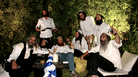 A group of Na Nachs goof off before a wedding performance in Tel Aviv. A group of Na Nachs goof off before a wedding performance in Tel Aviv.