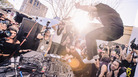 Skrillex skipped the main room at Empire and went straight to the DJ booth, with fans watching from building tops. Skrillex skipped the main room at Empire and went straight to the DJ booth, with fans watching from building tops.