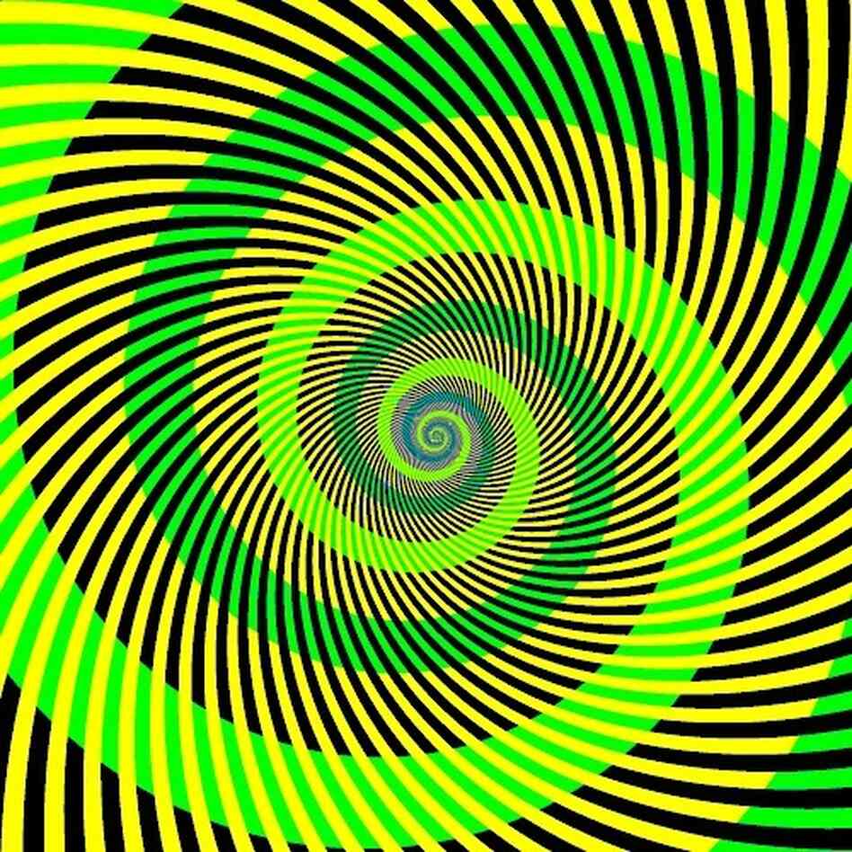 Green, yellow, black spiral pattern Green, yellow, black spiral pattern