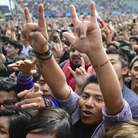 Fans attend the second day of the Vive Latino 2013 Music Fest at the Foro Sol in Mexico City. Fans attend the second day of the Vive Latino 2013 Music Fest at the Foro Sol in Mexico City.