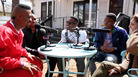 The Outfit, TX with Microphone Check. From left to right, JayHawk, Ali Shaheed Muhammad, Mel, Dorian and Frannie Kelley. The Outfit, TX with Microphone Check. From left to right, JayHawk, Ali Shaheed Muhammad, Mel, Dorian and Frannie Kelley.