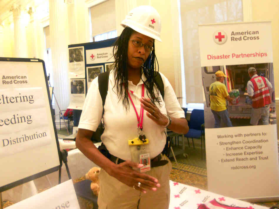 Renee Killian ran an information booth about disaster response during a Mission Day event in December 2013 at the American Red Cross National Headquarters in Washington, D.C. Renee Killian ran an information booth about disaster response during a Mission Day event in December 2013 at the American Red Cross National Headquarters in Washington, D.C.