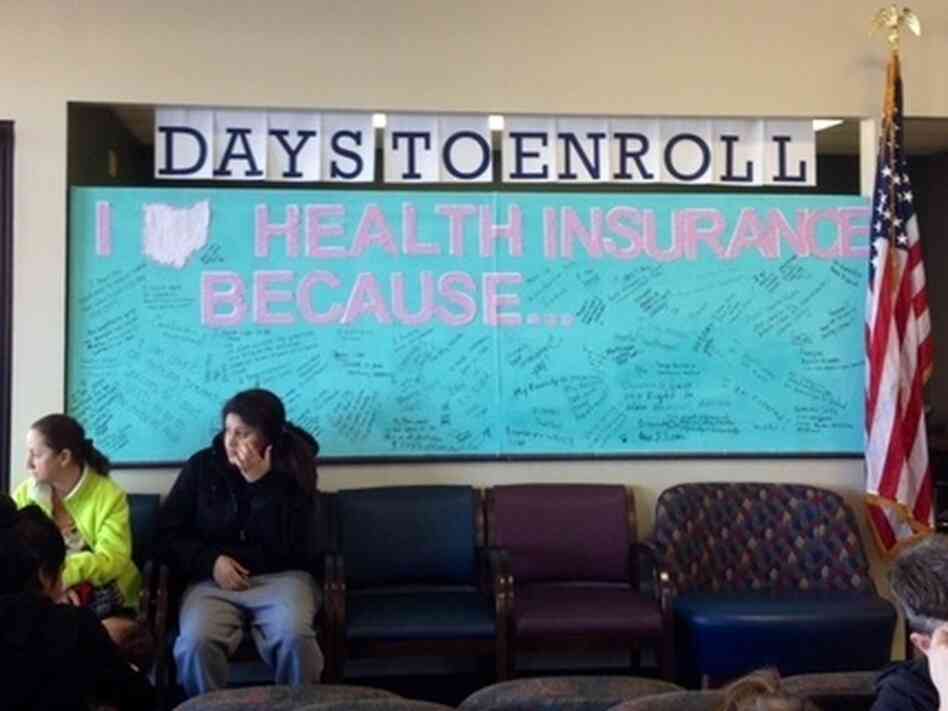 Employees crafted an inspirational billboard at the Neighborhood Family Practice clinic in Cleveland. Employees crafted an inspirational billboard at the Neighborhood Family Practice clinic in Cleveland.