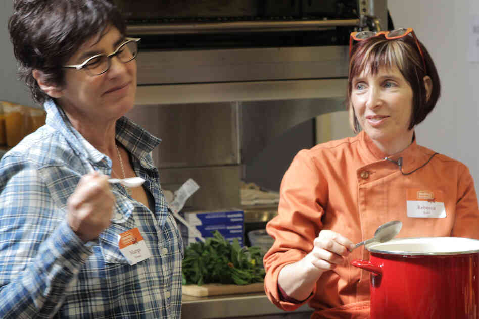 Rebecca Katz (right) is a chef who helps cancer patients learn how to eat and even enjoy food during chemo. Rebecca Katz (right) is a chef who helps cancer patients learn how to eat and even enjoy food during chemo.