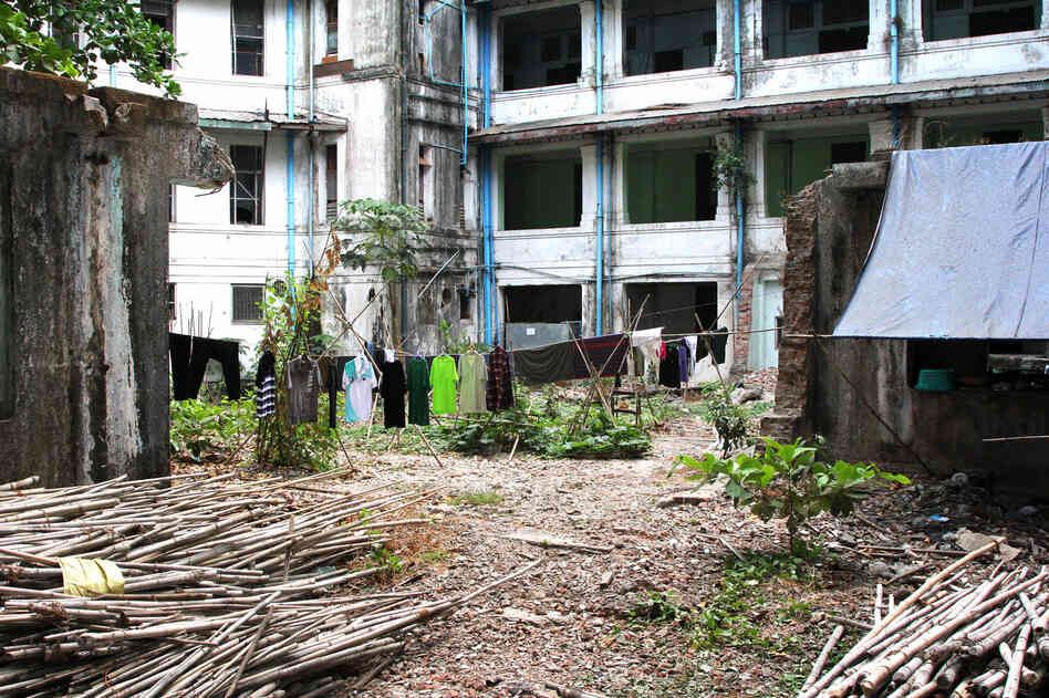 Some government buildings are falling apart inside.