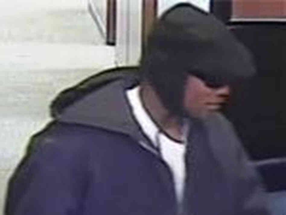 A photo released by the FBI of the alleged bank robber caught on security video. A photo released by the FBI of the alleged bank robber caught on security video.