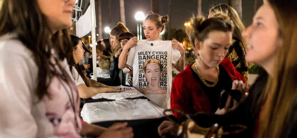 Miley Cyrus fans at the Bangerz tour stop in Anaheim. Miley Cyrus fans at the Bangerz tour stop in Anaheim.
