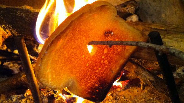 Fire-roasted toast will satisfy the smoke fiends at the breakfast table. (Eliza Barclay/NPR)