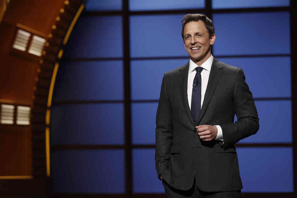 Seth Meyers hosts the premiere of his talk show, Late Night with Seth Meyers, in February. "The trickiest part of this job the first week was just figuring out what to do with my hands," says Meyers, who was used to holding a microphone during standup. Remembering that he had pockets was key. Seth Meyers hosts the premiere of his talk show, Late Night with Seth Meyers, in February. "The trickiest part of this job the first week was just figuring out what to do with my hands," says Meyers, who was used to holding a microphone during standup. Remembering that he had pockets was key.