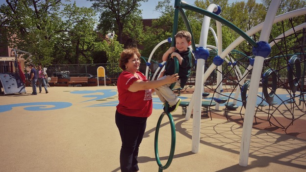 Rep. Linda Sanchez, seen with her son, Joaquin, says balancing her duties as a mother and a member of Congress can be a struggle, but she's lucky to have the flexibility of being a boss. (Image credit: Courtesy of Linda Sanchez)