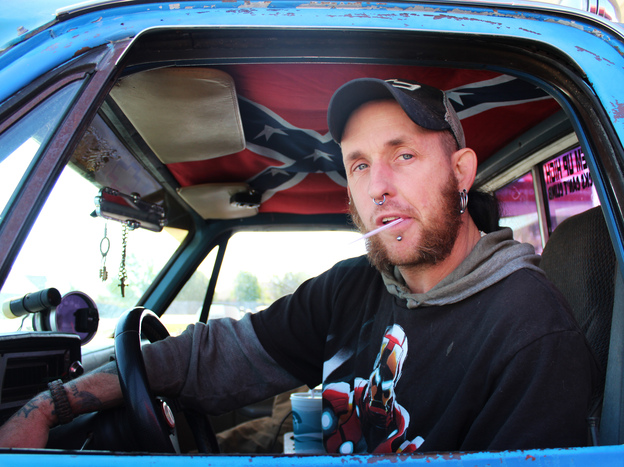 Jason Click is a friend and neighbor to Glenn Miller, who is suspected in three murders last month near Kansas City. (Image credit: KCUR)