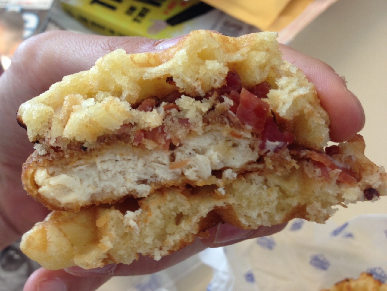 white castle waffle sandwich