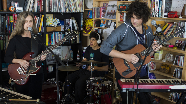 Juana Molina performs at a Tiny Desk Concert in April 2014. (NPR)