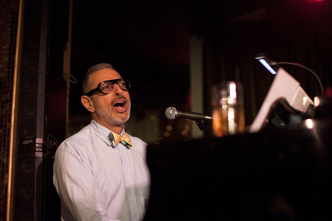 Jeff Goldblum performs with his band The Mildred Snitzer Orchestra on Wednesdays at Rockwell club in L.A.