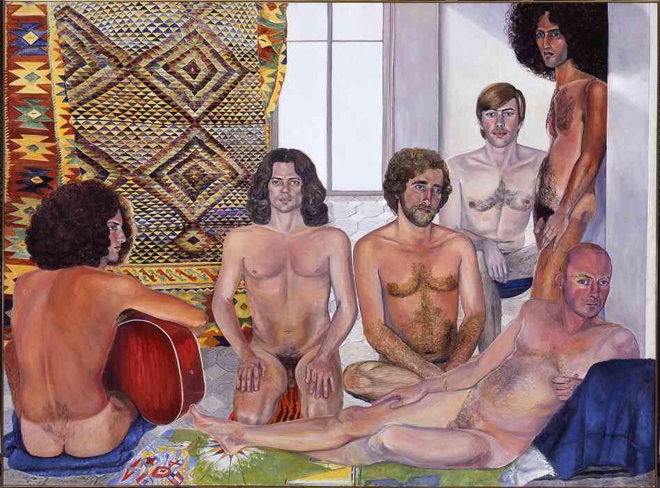 In her 1973 work The Turkish Bath, Sylvia Sleigh challenged the way male artists painted female nudes. In her 1973 work The Turkish Bath, Sylvia Sleigh challenged the way male artists painted female nudes.