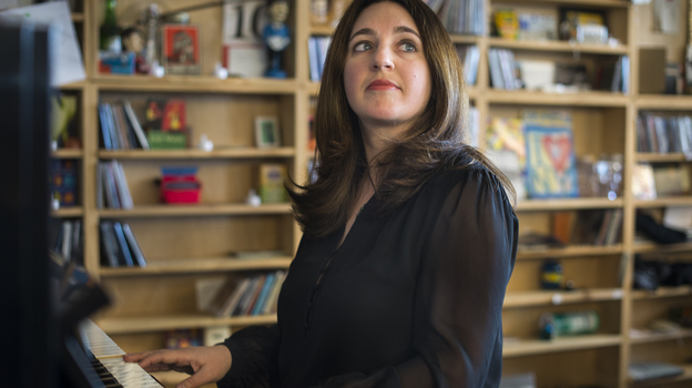 Simone Dinnerstein performs a Tiny Desk Concert in April 2014. (NPR)