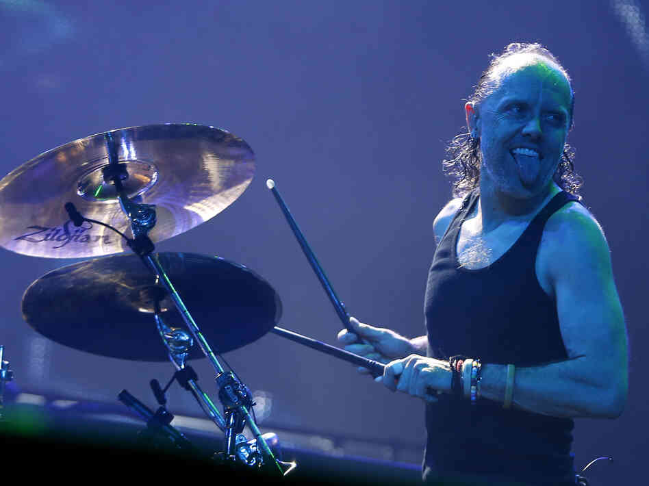 Drummer Lars Ulrich performs live with Metallica. Drummer Lars Ulrich performs live with Metallica.