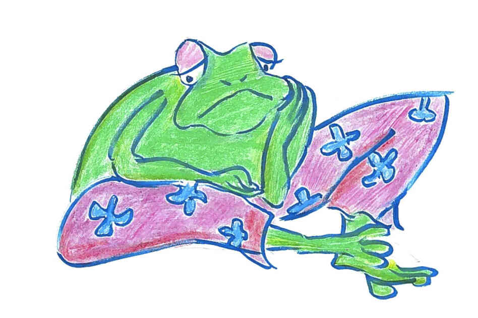 A frog in pants. A frog in pants.