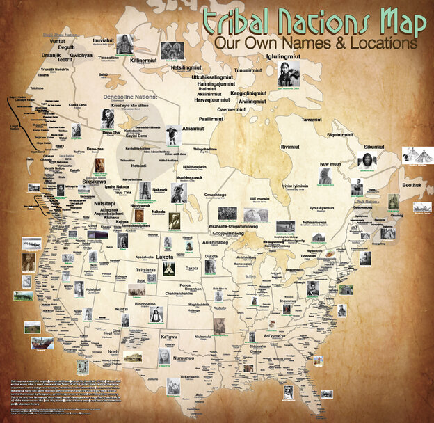 Carapella has designed maps of Canada and the continental U.S. showing the original locations and names of Native American tribes. View the full map (PDF). Carapella has designed maps of Canada and the continental U.S. showing the original locations and names of Native American tribes. View the full map (PDF).