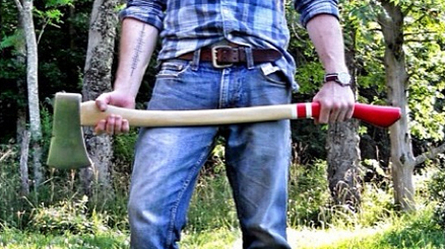"I work with hand tools every day but few feel as good, or as manly, as a well cared for ax," says Cory, via Instagram. (Instagram)