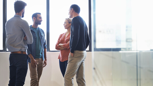 Standing even for part of a meeting could engage your team in more productive collaboration, researchers say. (Image credit: Getty Images)