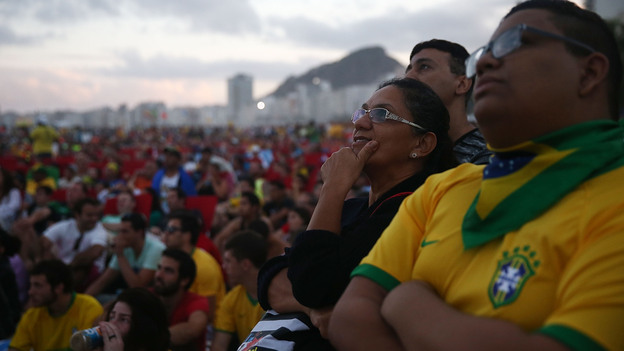 Brazil fans on Copacabana Beach were subdued during the third-place game against the Netherlands on Saturday. The national team gave them little to cheer about. (Image credit: Getty Images)