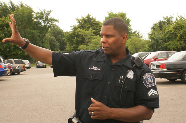 Officer Michael Crowder says his roots are too deep to leave Detroit, but he knows younger officers who were lured away by better pay. (Image credit: Detroit Public Radio)