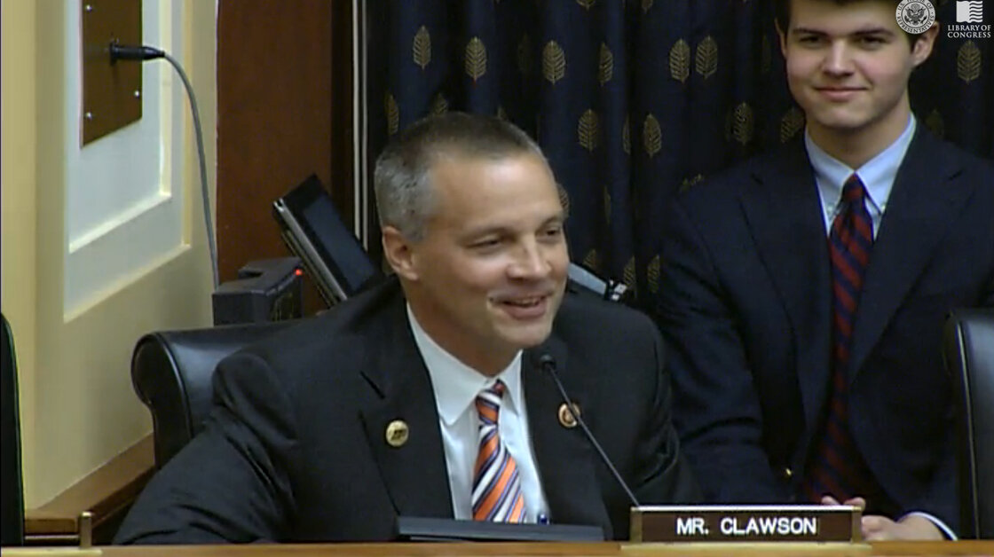 Speaking about India, Rep. Curt Clawson told U.S. officials from the State and Commerce departments, "I am familiar with your country. I love your country." Speaking about India, Rep. Curt Clawson told U.S. officials from the State and Commerce departments, "I am familiar with your country. I love your country."