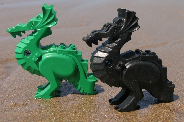 These Lego dragons washed up at Bigbury-on-Sea, on the south coast of Devon, England in the late 1990s. (Image credit: Lego Lost At Sea )