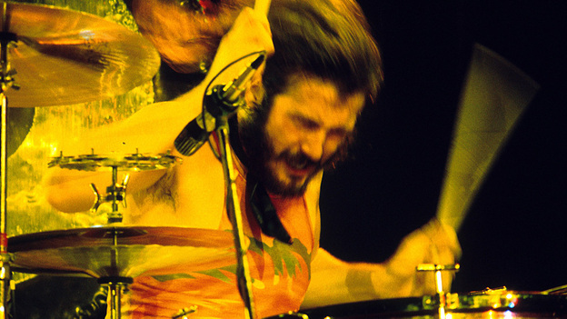 John Bonham of Led Zeppelin at the Los Angeles-area Inglewood Forum in 1973. (WireImage)