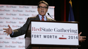 Texas Gov. Rick Perry highlighted his executive leadership at the annual RedState Gathering on Friday.