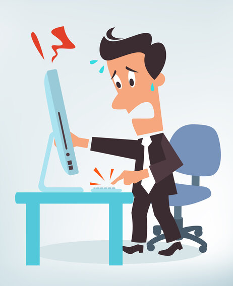 Frustrated computer user