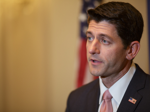 Wisconsin Republican Rep. Paul Ryan speaks during a news conference at the Union League Club of Chicago on Aug. 21. (Image credit: Getty Images)