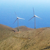 Five industrial wind turbines form part of the Gorona del Viento power plant on the island of El Hierro. By the end of this year, the power plant is set to generate 100 percent of the energy El Hierro needs, making it the world's first energy-independent island powered only by renewables.