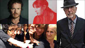 Clockwise from upper left: Damien Rice, Leonard Cohen, Caroline Rose, Medicine