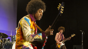 A right-handed guitar player, André Benjamin says he had to learn how to play with his left hand in order to accurately portray Hendrix.