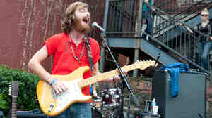 Jonah Tolchin performs at Grimey's in Nashville during the Americana Music Festival on Sept. 20.