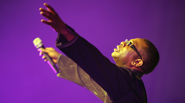 Senegalese superstar singer Youssou N'Dour performs in Lagos, Nigeria in 2009. (AFP/Getty Images)