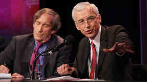 Paul Pillar (right), a former national intelligence officer, with teammate Aaron David Miller, argues that the U.S. should have a smaller military footprint in the Middle East.