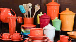 Products of the Homer Laughlin China Co. are on display at a showroom at the company's headquarters in Newell, W.Va.